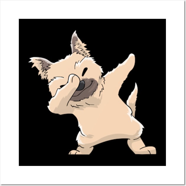 Cairn Terrier Dabbing Kawaii Wall Art by KAWAIITEE